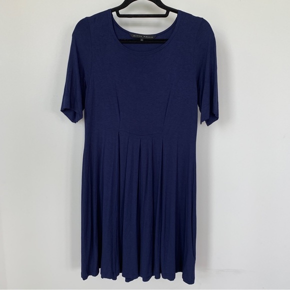 Ritva Falla Navy Blue Short Sleeve Dress Size M - Picture 2 of 9